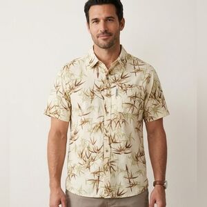 Columbia Men’s Bamboo Print Short Sleeve Button Down Shirt